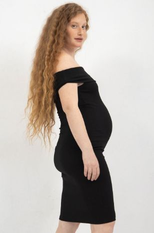 שמלת הריון וונדי שחורה של אבישג ארבל